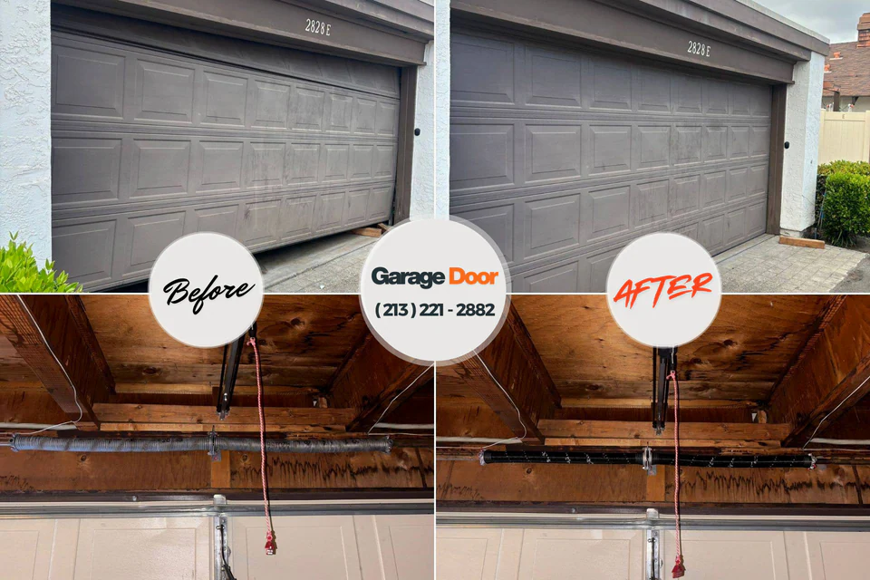Before and after: garage door repair Belvidere, NJ